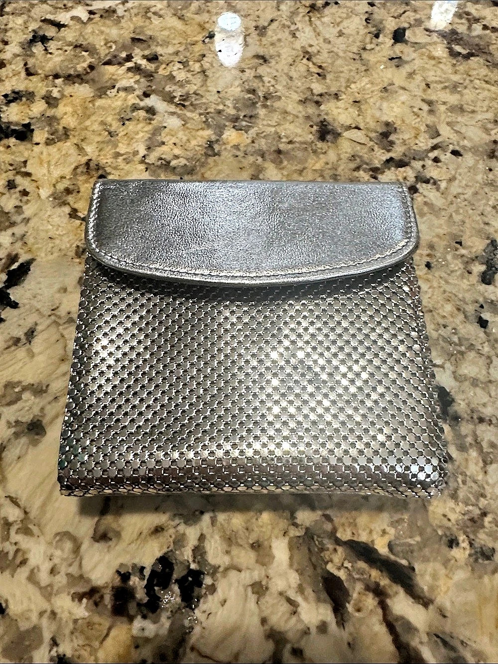 Whiting & Davis Metallic Mesh Leather Wallet